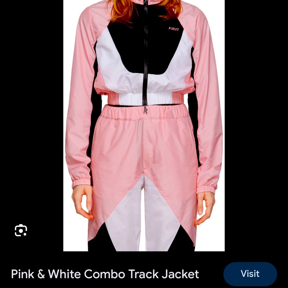 Designer Pink and White/Black combo track suit. Windbreaker.Made in Milan Italy.